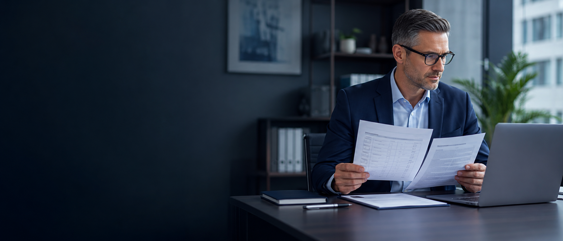 A business owner reviewing a worker classification checklist against a contractor agreement