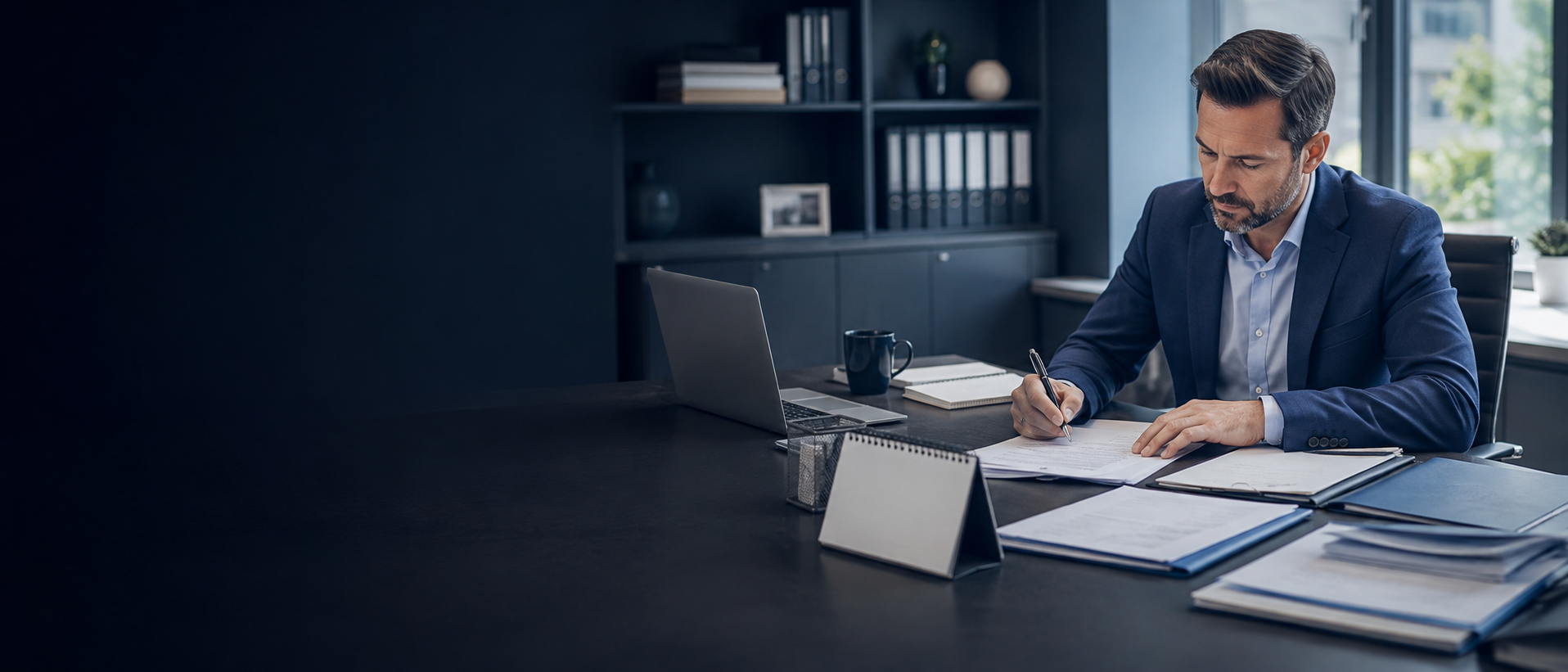 A business owner drafting a written penalty-relief request with supporting documents