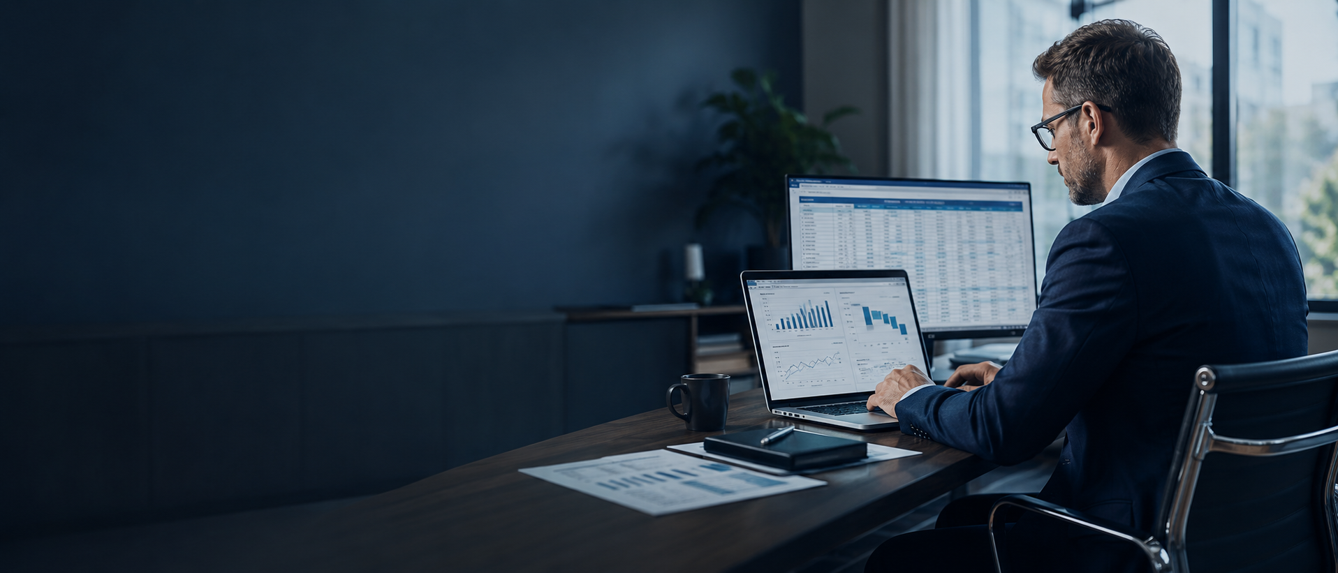 A finance manager reviewing a cash-flow statement and working-capital trends