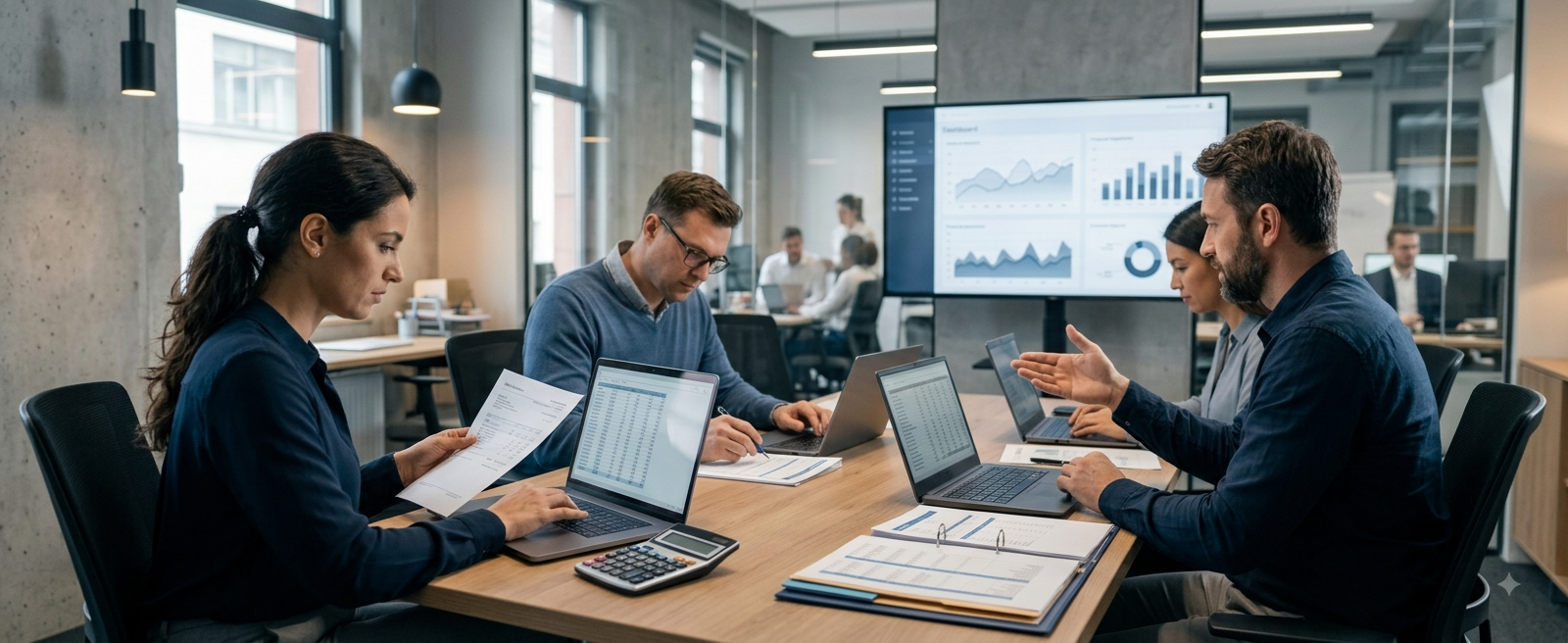 Modern startup finance and accounting workspace