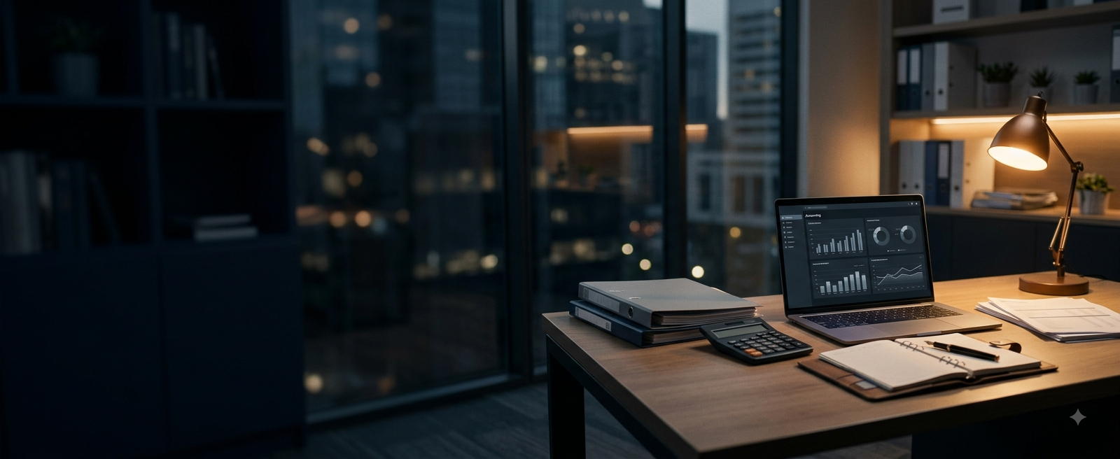 Startup founder reviewing financial information