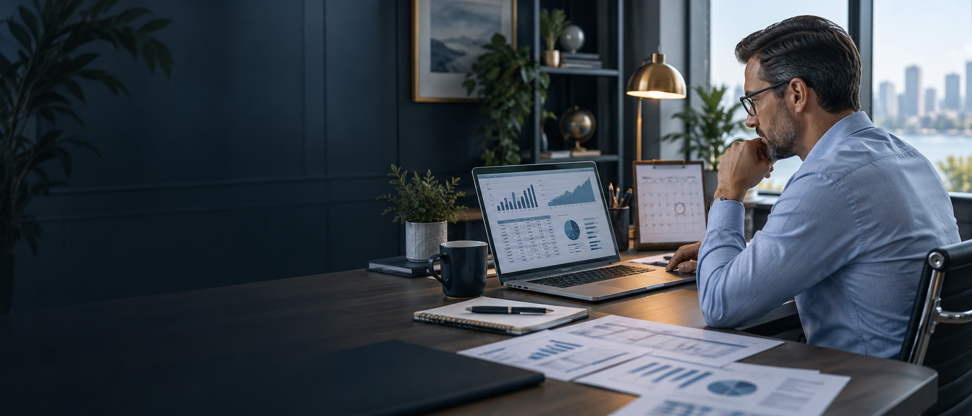 A business owner reviewing a Q3 income projection ahead of the September 15 estimated tax deadline