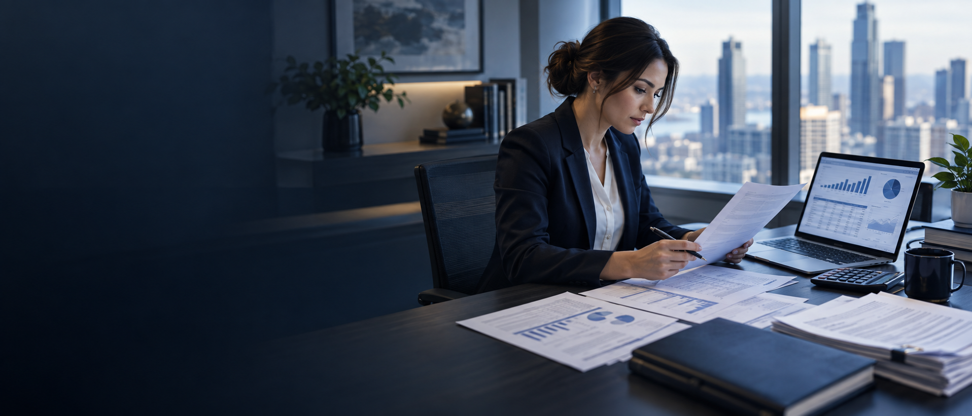 An accountant reviewing a SaaS contract, allocation schedule, and deferred revenue balance