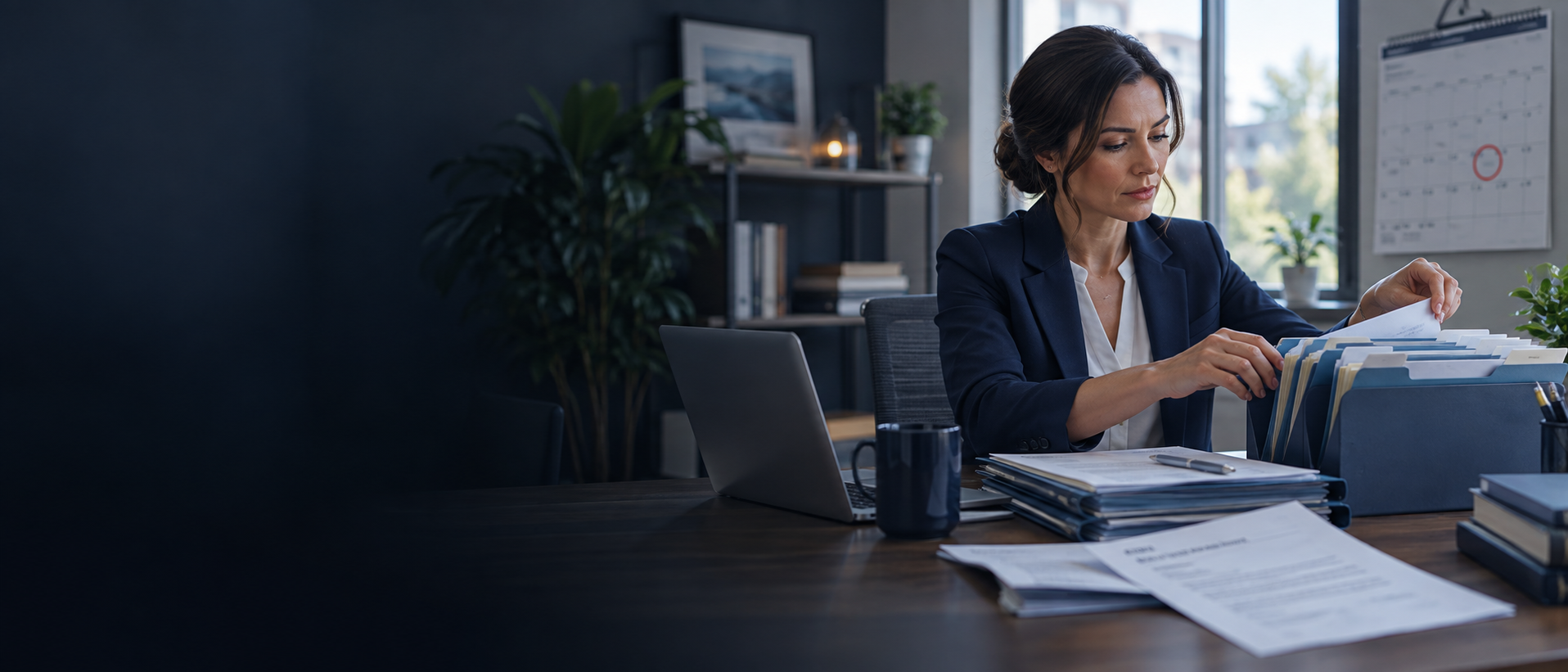 A business owner organizing records in response to an IRS audit notice