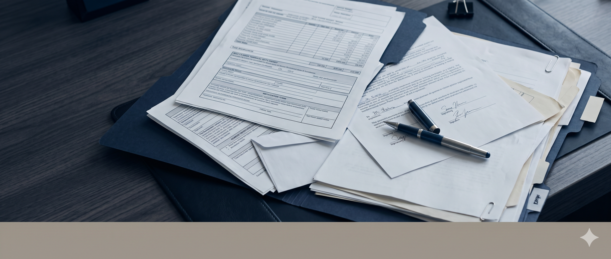 Finance team reviewing a loan amortization schedule beside a signed loan agreement